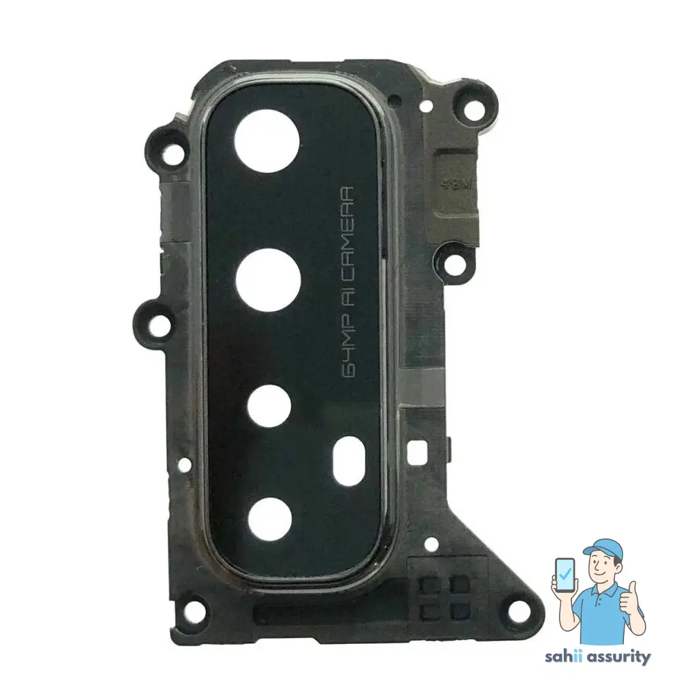 Camera Lens Glass with Frame for Realme Narzo 20 Pro Black thumbnail